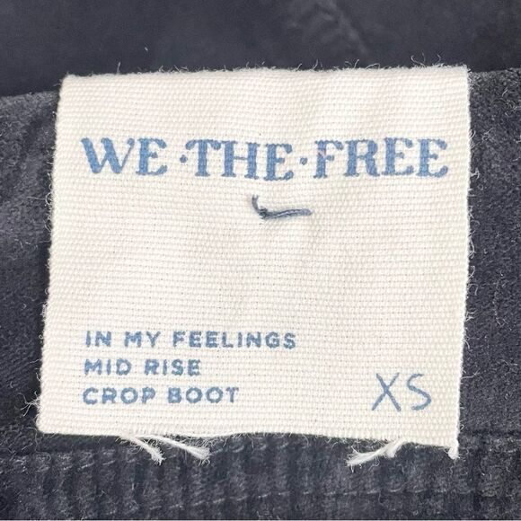 NWT Free People In My Feelings Black Velvet Crop Slim Flare Boho Pants Size XS - Picture 9 of 13